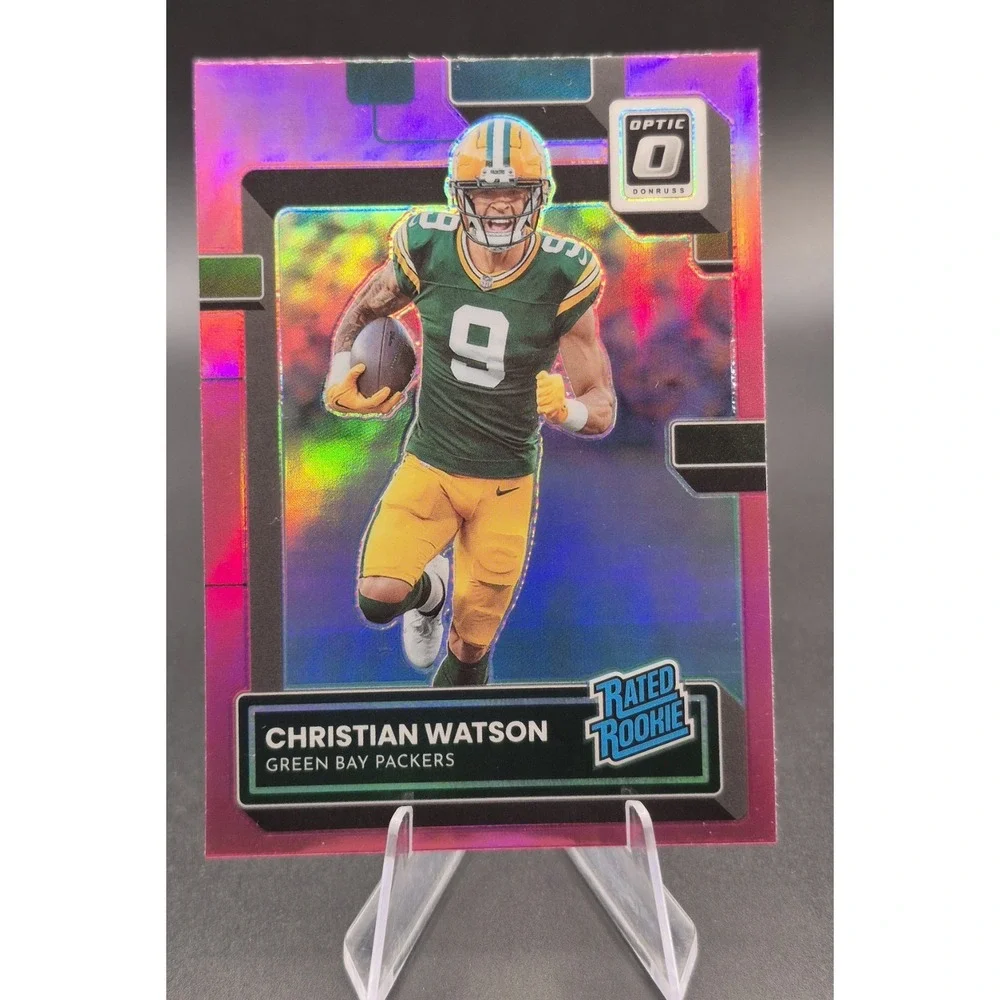 2022 Donruss Optic Christian Watson #219 Pink Prizm Rated Rookie (RC) Packers
